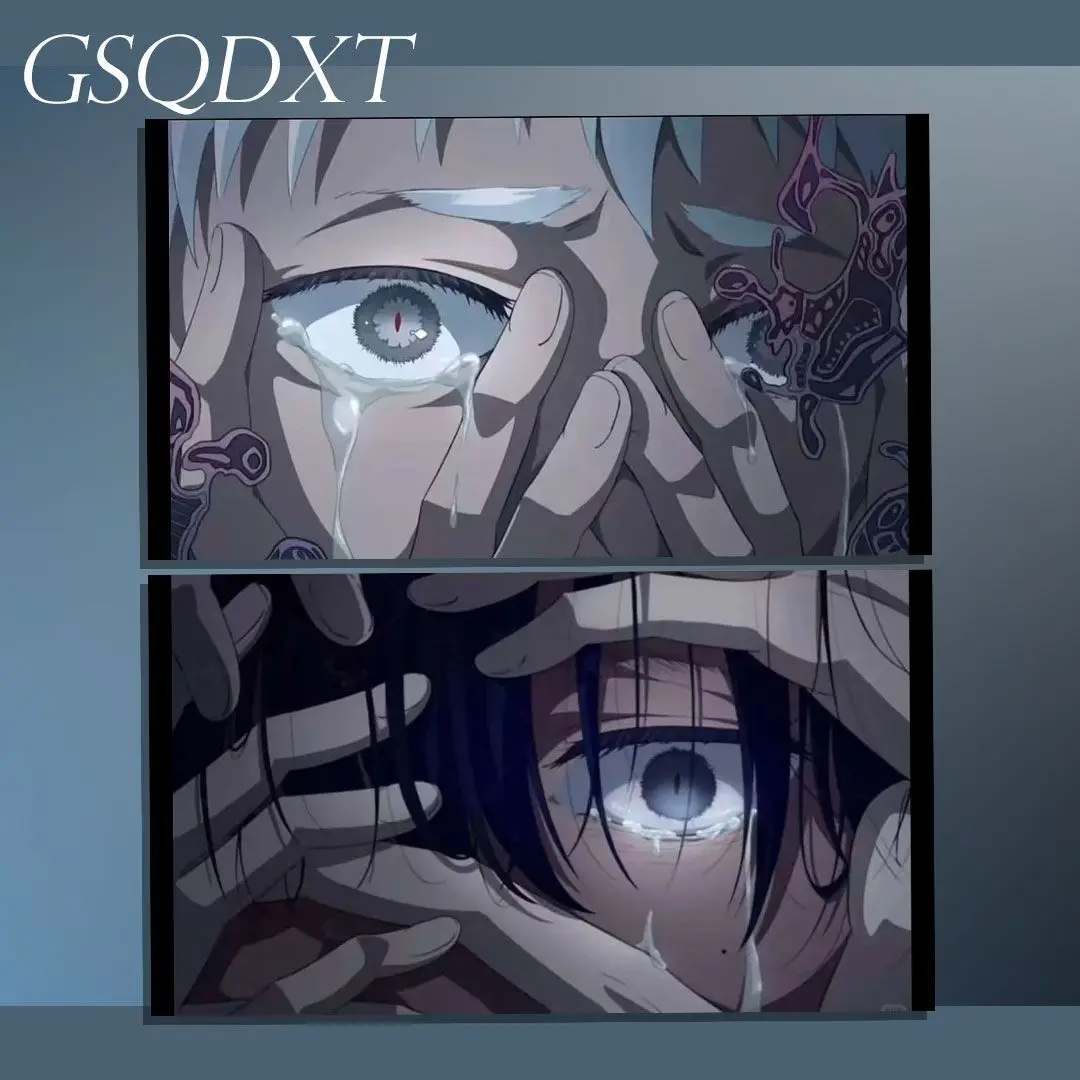 Anime Acetate Cards Set Of 2 Eye Art Transparent Film Collector Showcase Cabinet Shelf Display Merch Collection Decoration