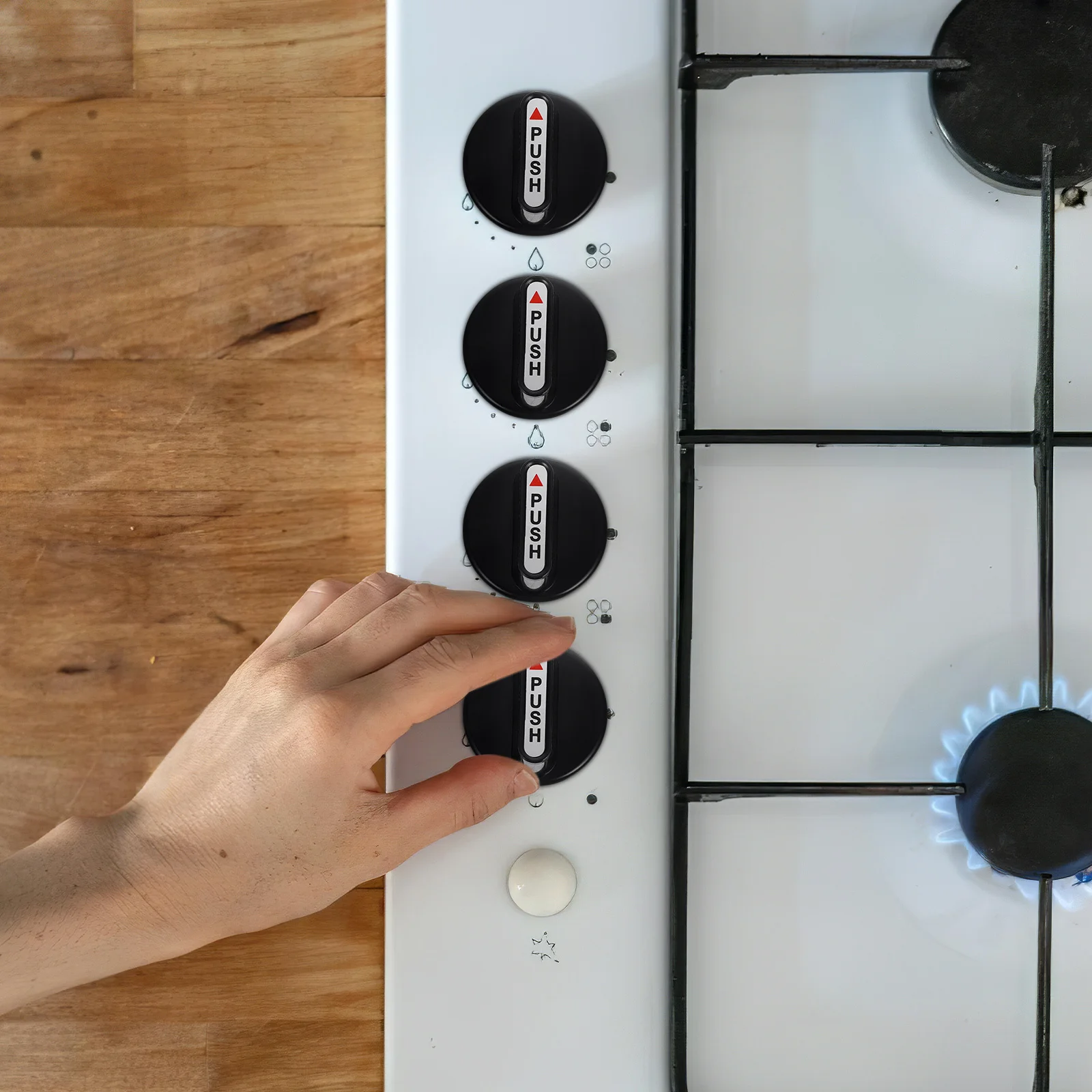 

5Pcs Durable Gas Stove Knobs Fireproof Waterproof Easy Replacement for Home Kitchen Hotels Universal Control Knobs for Stove