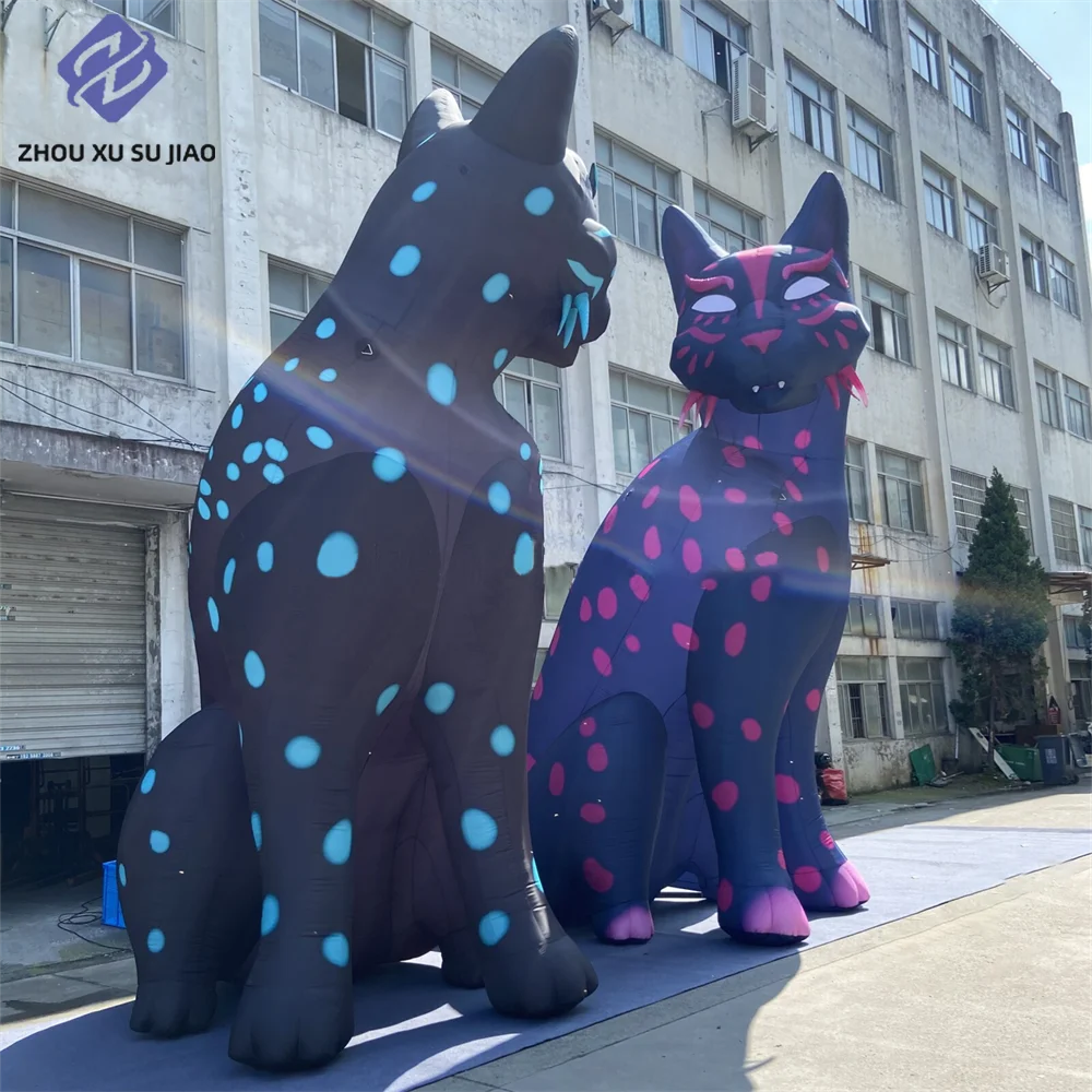 Publicidad de modelo inflable gigante de dibujos animados de gato, utilizada para decoración de festivales y accesorios de tienda