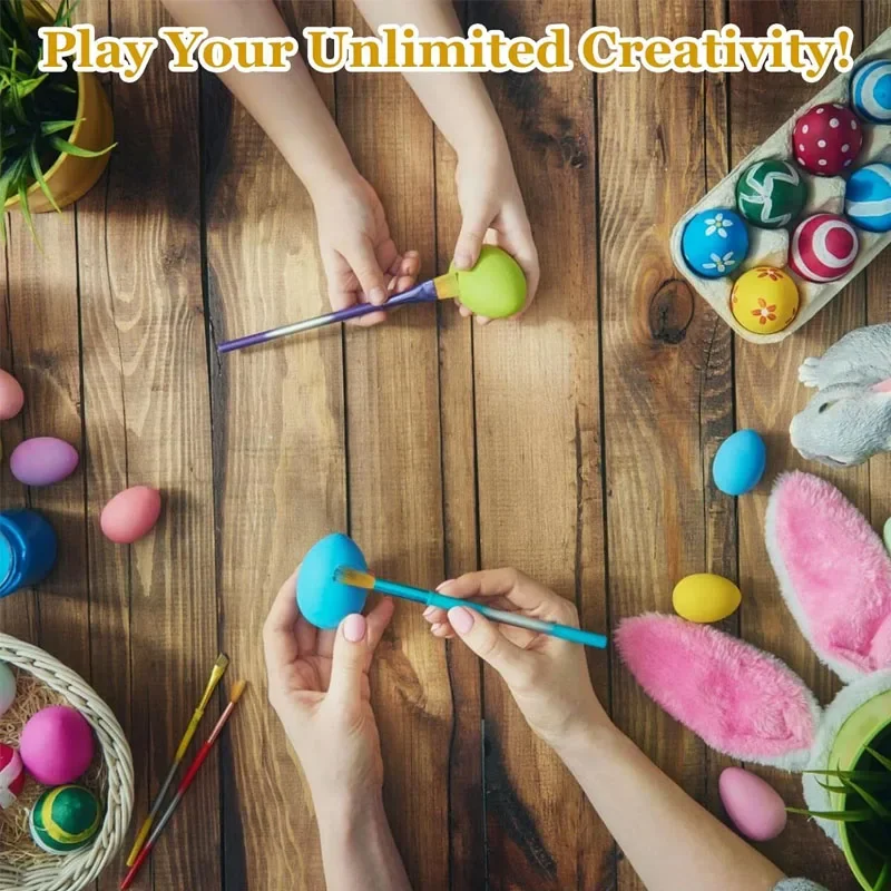 12/24pcs Unfinished Wooden Eggs, Smooth Solid Wood Faux Eggs for DIY Craft, Easter Decor, Painting, Staining, Baby Shower