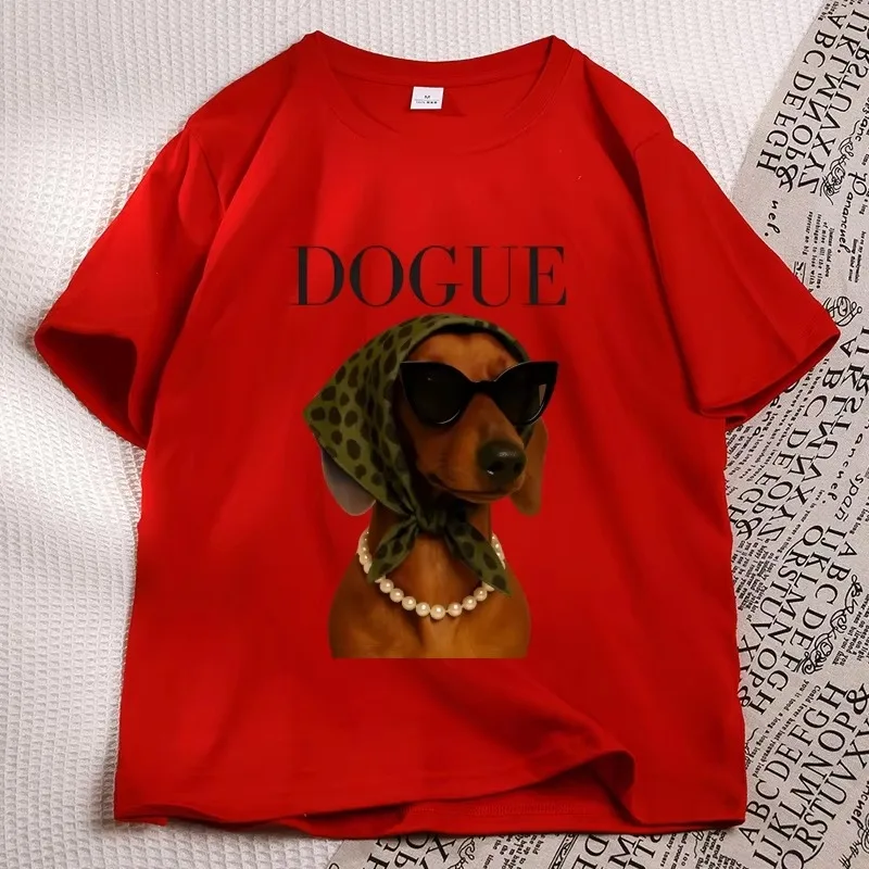 Funny Dachshund Dogue T-Shirt Women Sassy Weiner Dog Mom T Shirt Casual Round Neck Printed Doxie Tshirt Streetwear