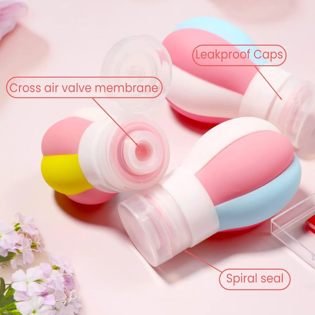 1 SZT. Butelka podróżna 50/70/100 ml w kształcie balonu na gorące powietrze, szczelna, wyciskana, wielokrotnego użytku, silikonowa, przenośna pojemnik na kosmetyki.