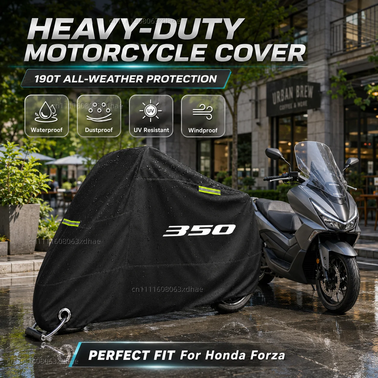 

All-Weather Motorcycle Cover Outdoor Protection Waterproof 190T Oxford Cloth For For Honda Forza 350 ADV 350 ADV350 Forza350