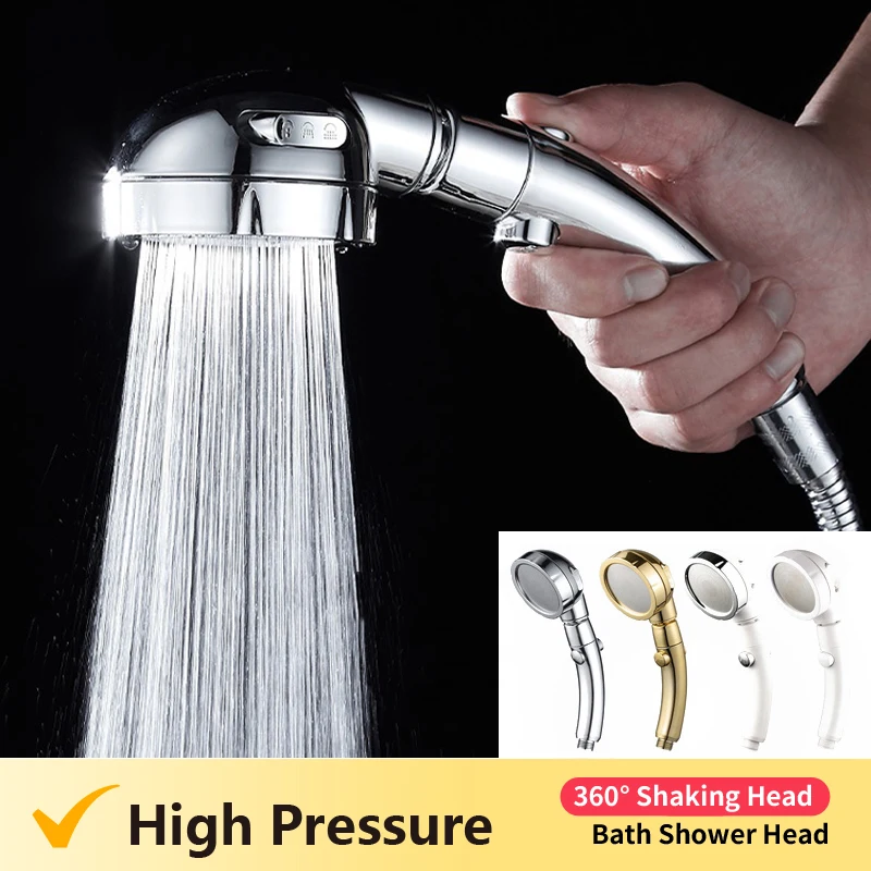

High Pressure German Style Universal Bath Shower Head Bathroom Fixture Adjustable Hand Hold Showerhead Spa Water-Saving