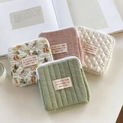 Small Makeup Cosmetic Bags Sanitary Napkin Storage Bags Cotton Cute Korean Coin Purse Bag Jewelry Organizer Card Pouch Case