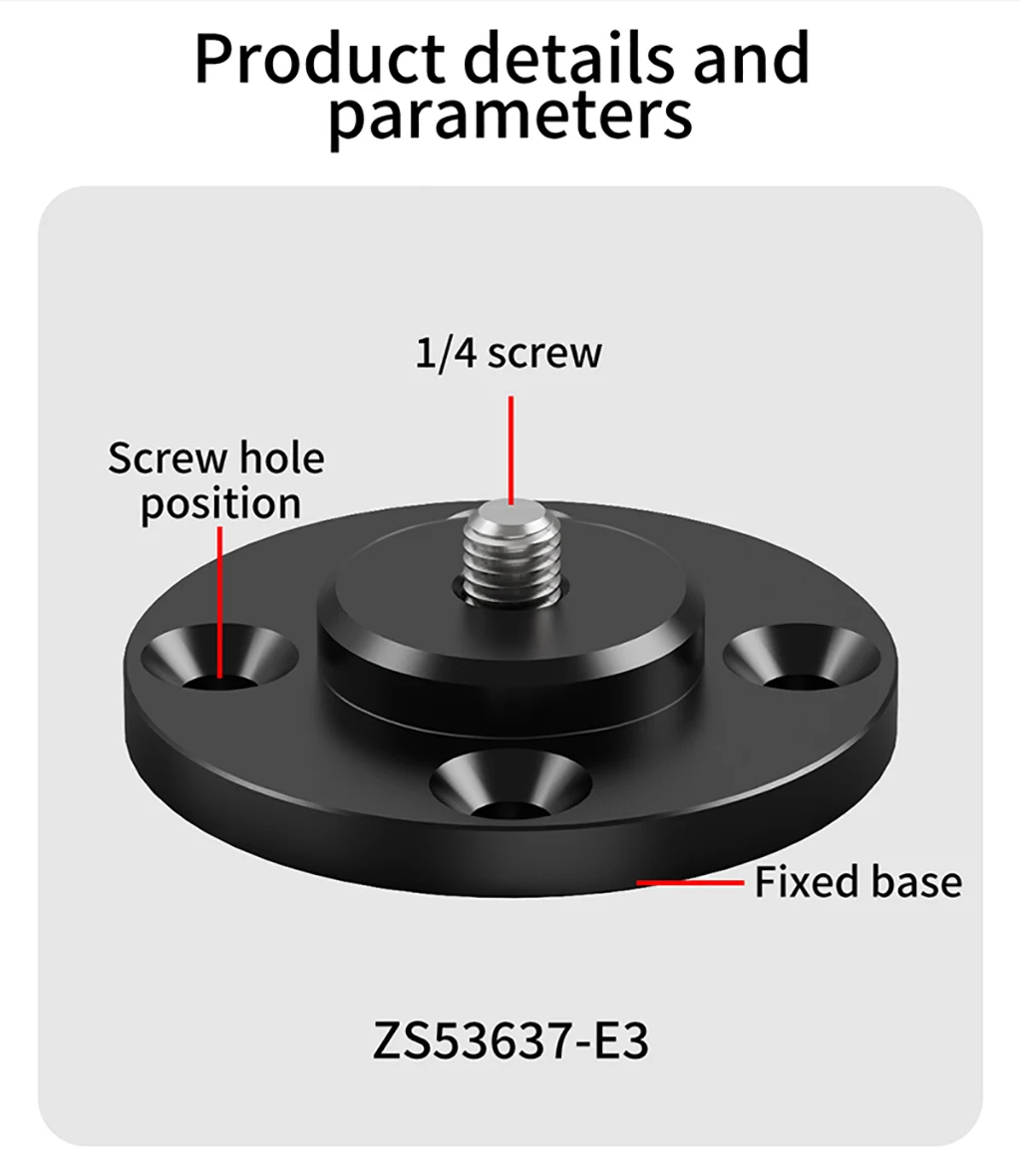 1/4 3/8 M6 Mount Tripod Adapter Holder Wall Holder Clamping Mount for Connecting Camera Monitor Light Flash Fixing Outdoor Plate