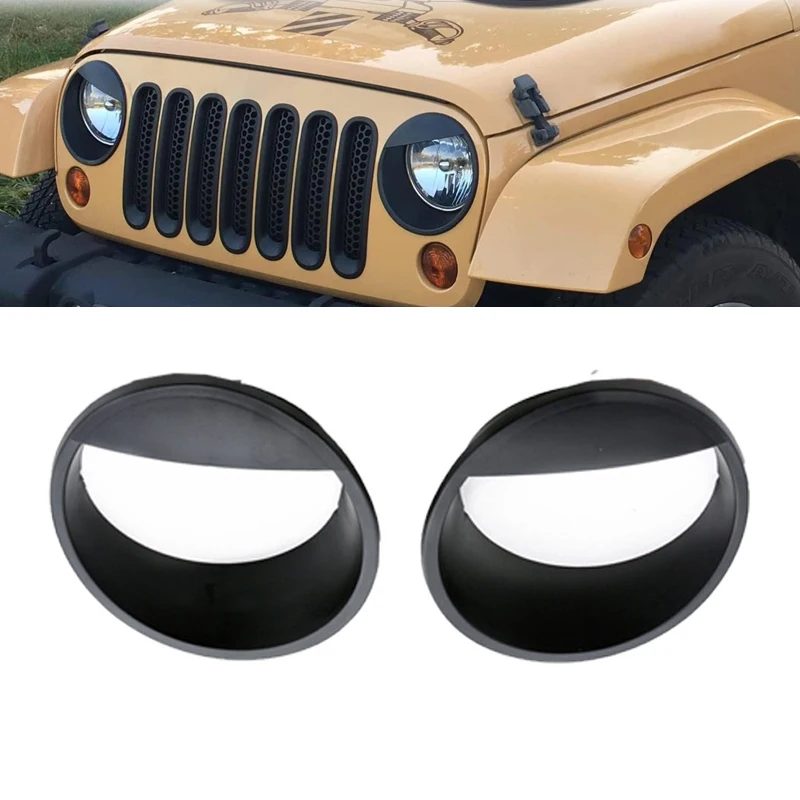 

Накладка на переднюю фару Angry Eyes для Jeep Renegade 2015 2016 2017 2018 (черная)
