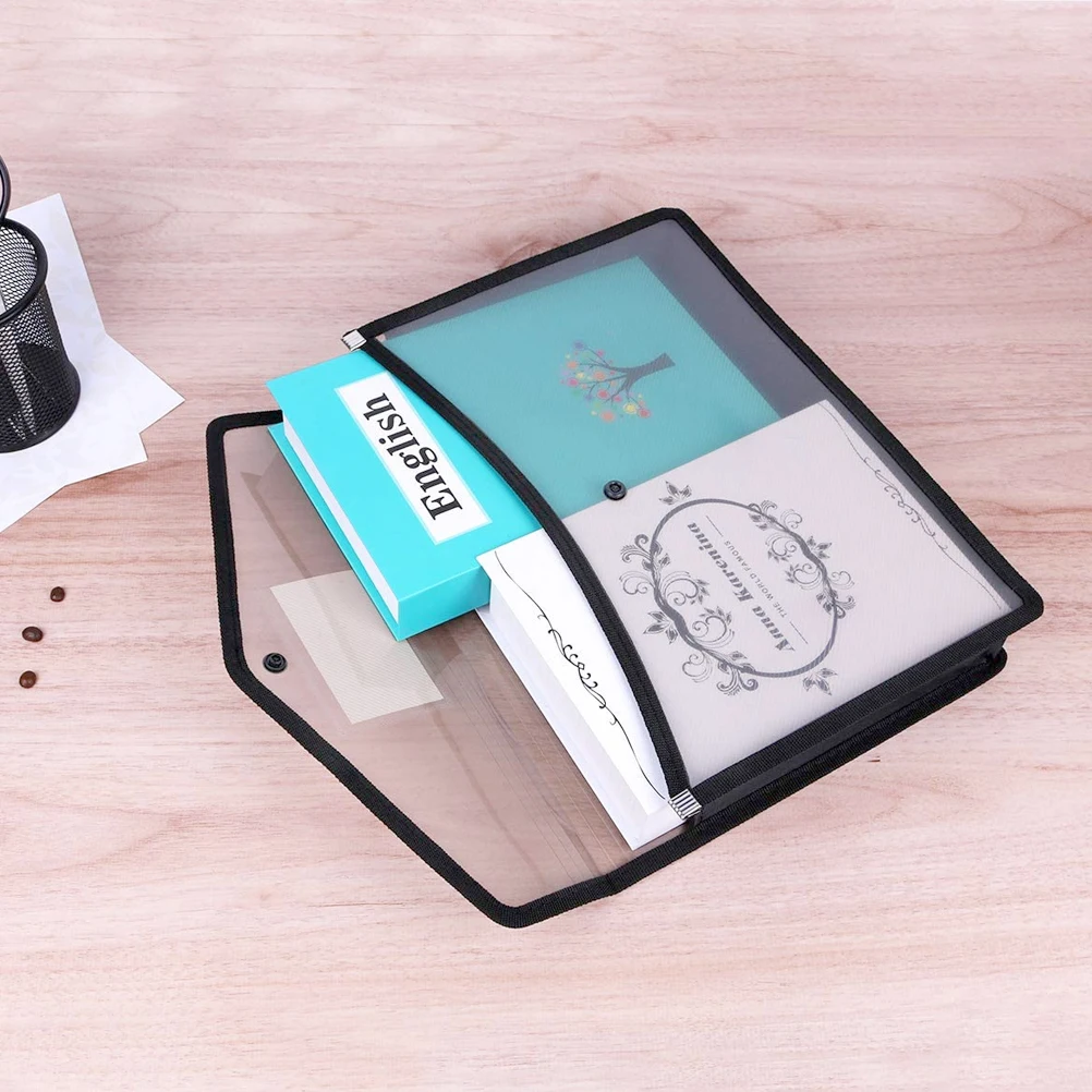 Transparent File Holder A4 Document Folder Black Color Water Resistant Scratch Proof Plastic Files Envelope Office for Document