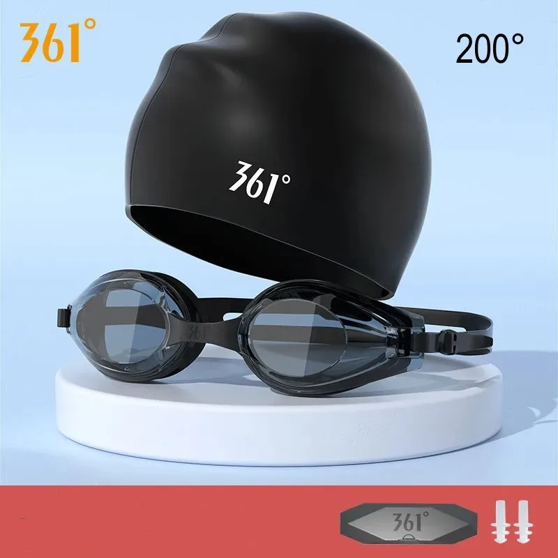 361Adults Myopia Professional Anti-fog UV Protection Water Sport Adjustable Swim Glasses Cap WaterProof Silicone Goggles EyeWear