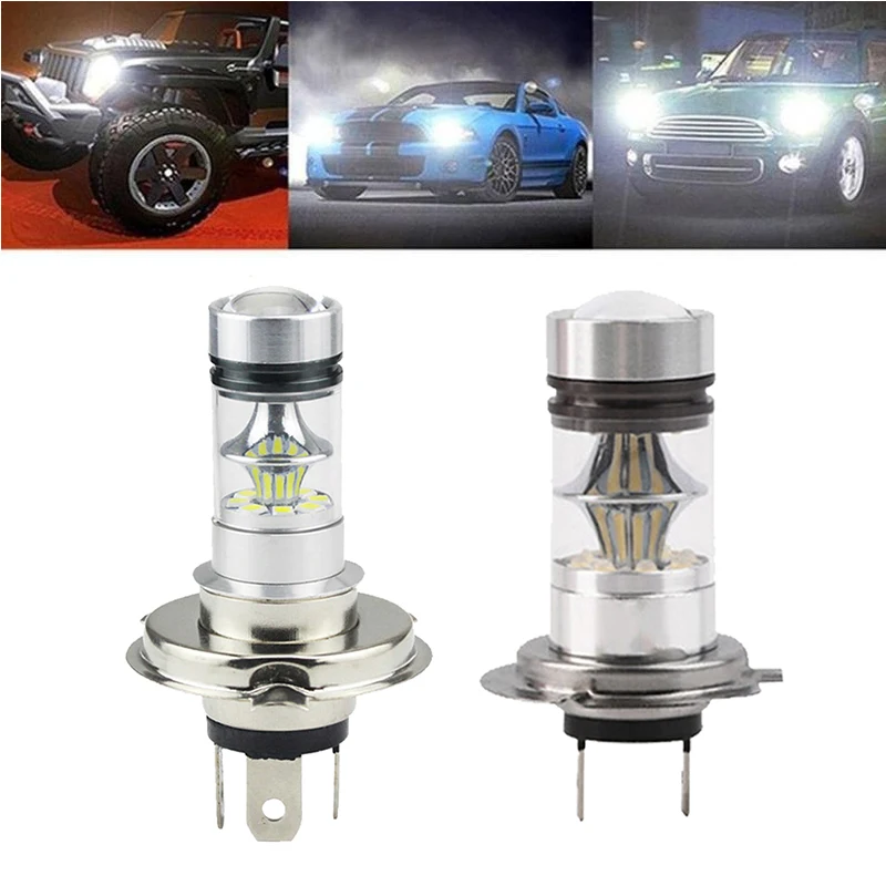 

H4 H7 Car Lights 360 Degrees 100W Super Bright Low Temperature LED Car Daytime Running Driving Fog Lamp Auto Accessories 2Pcs