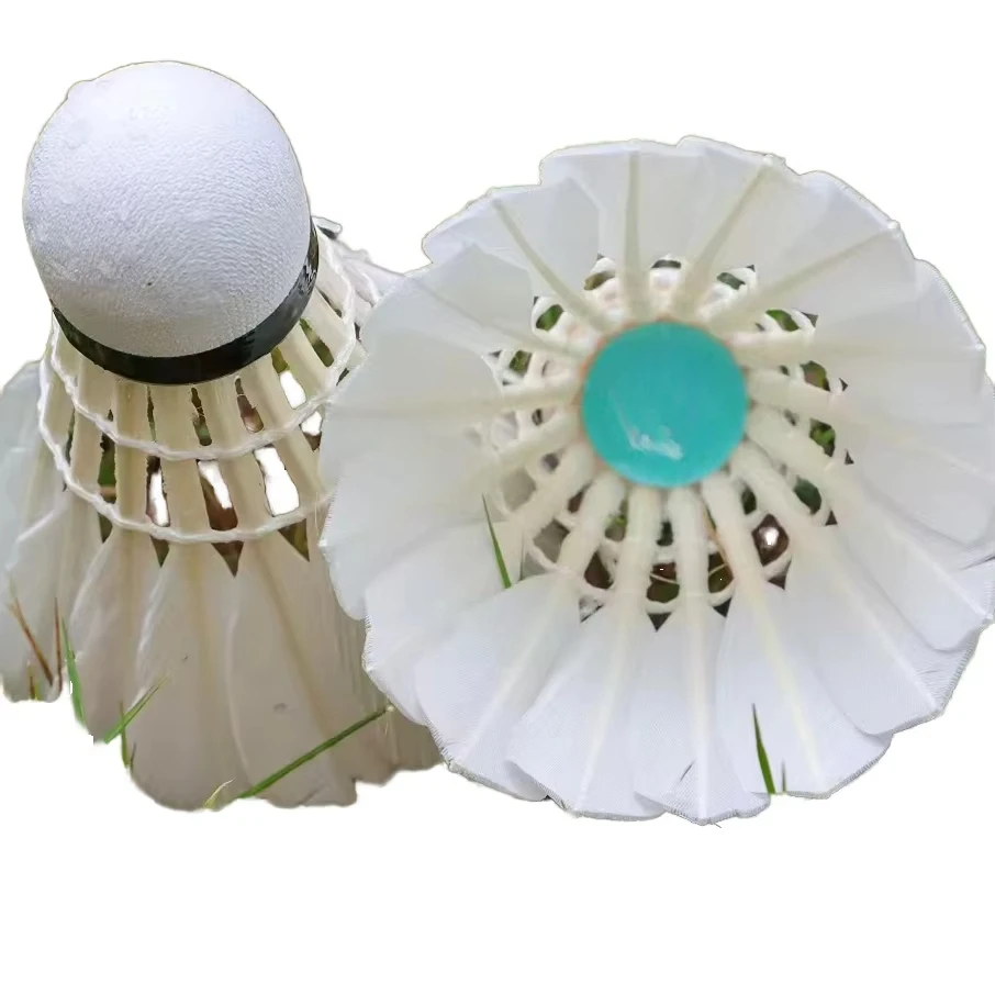 

Wholesale Bronze Badminton Shuttlecock High-Durable Goose Feather Ball Custom Logo for Sports Training Tournaments