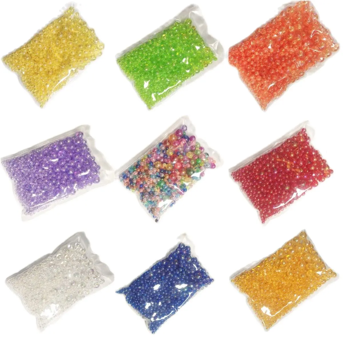 

3-10mm 1100pcs mixed size color beads AB color round acrylic beads straight hole transparent DIY bracelet jewelry production