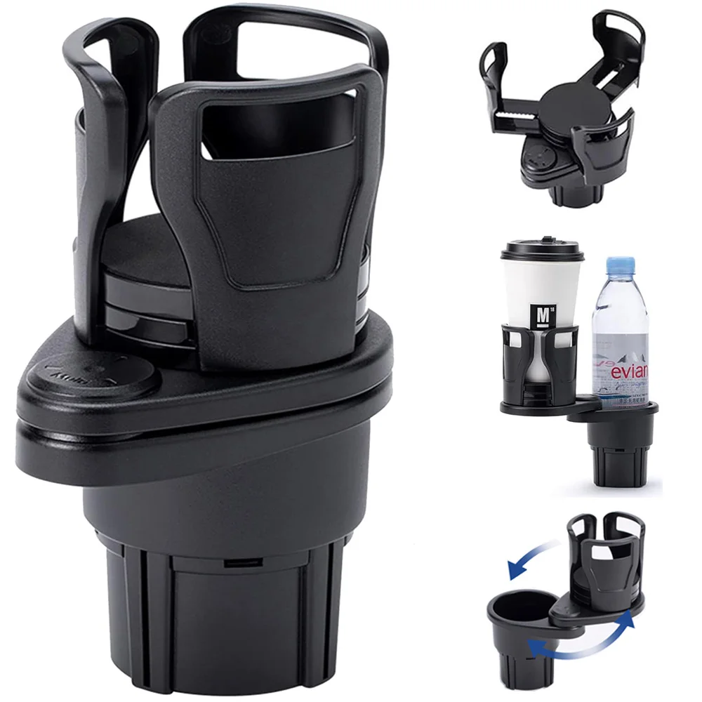 360 Rotating Car Cup Holder Multifunctional Cup Holder Adjustable Auto Bottle Mount Extender Extension Interior Accessories