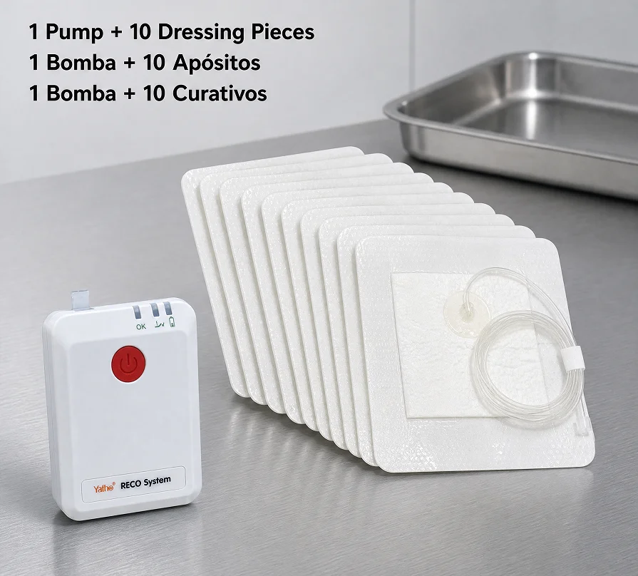Portable NPWT Negative Pressure Wound Therapy System Vacuum Assisted Wound Dressing Kit For Wound Exudate Management