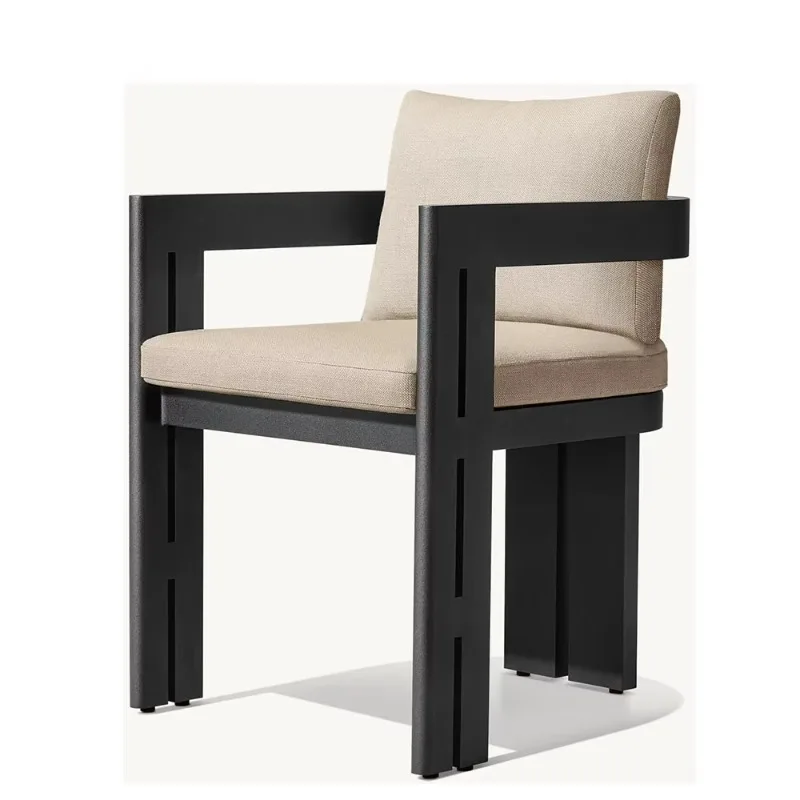 

Outdoor French Contemporary Garden Furnishing Cast Aluminum Dining Armchair