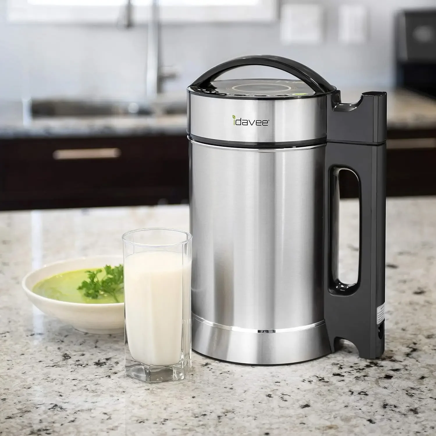 1.9 Liter Automatic Hot Soy Milk (Almond, Rice, Quinoa Milk) Soup, Porridge & Cold Juice Maker - 2 Layer Stainless Steel - Recip