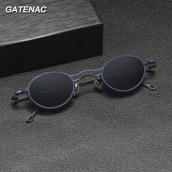Vintage Pure Titanium Glasses Frame Men 2 In 1 Magnet Clip Polarized Small Eyeglasses Frame Women Luxury Brand Designer Eyewear
