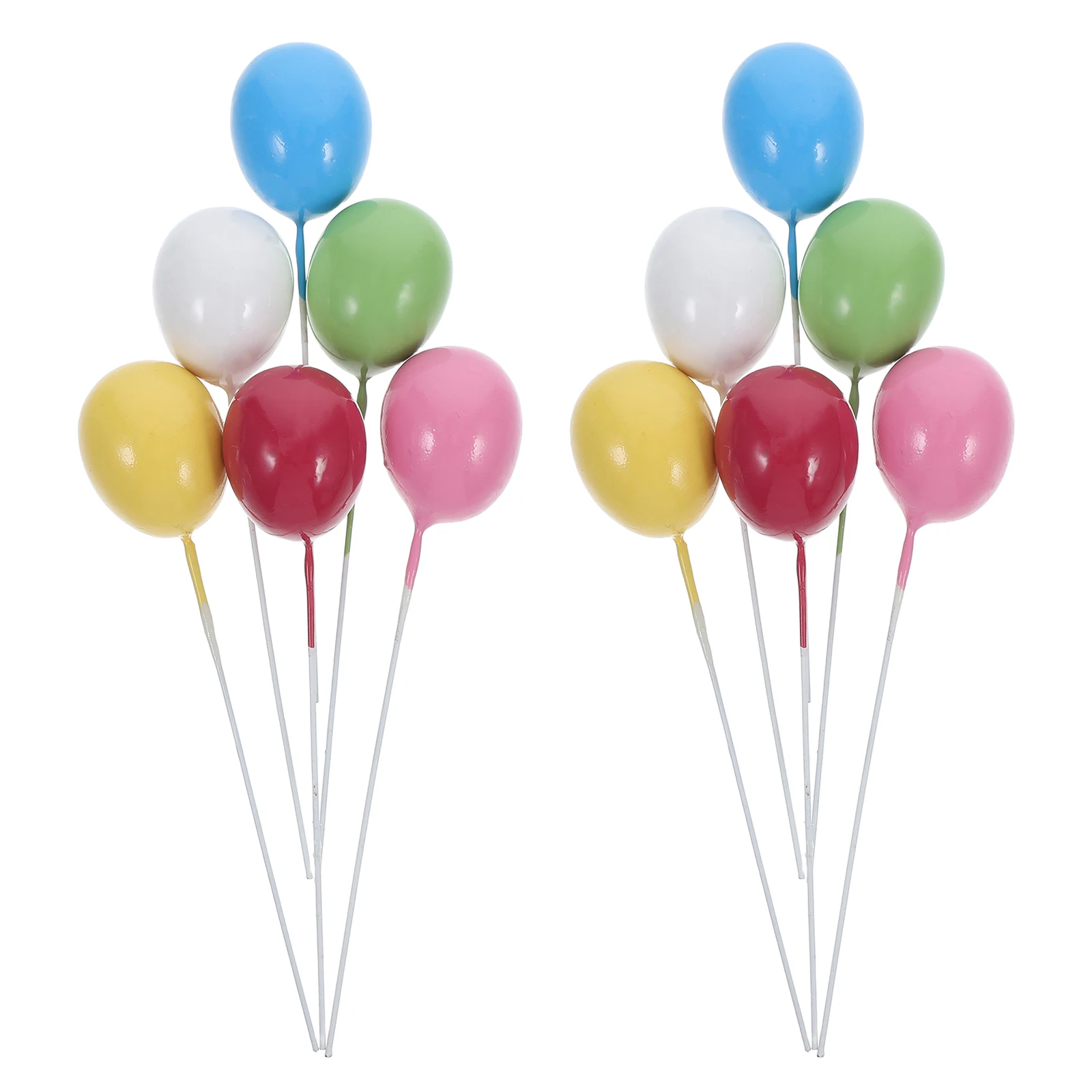 

12 pcs Cake Topper Cupcake Toppers Balloon Decorations 6 Colors Birthday Party Hat Picks for Cakes Dessert Foams Lightweight