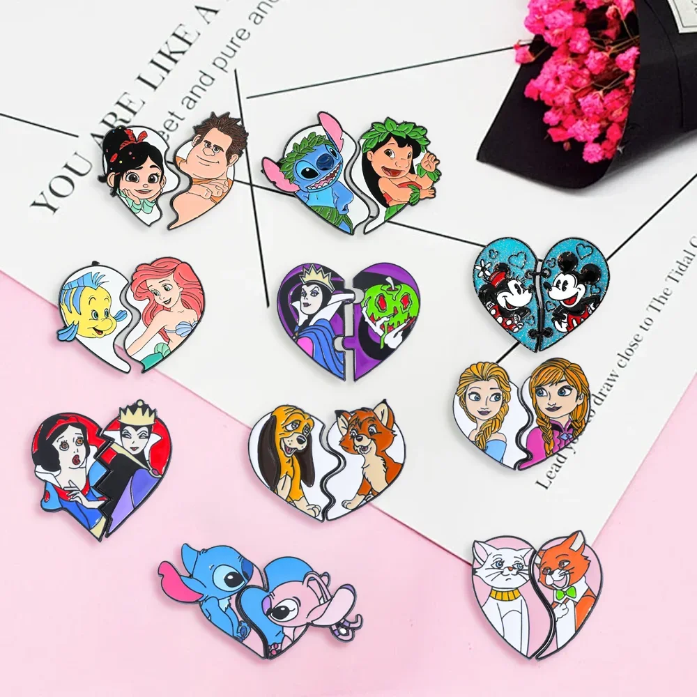 19 قطعة بروش أنيمي رائعة ميكي حورية البحر الأميرة غرزة المينا دبوس ظهره الملابس والمجوهرات شارة معدنية الديكور هدية