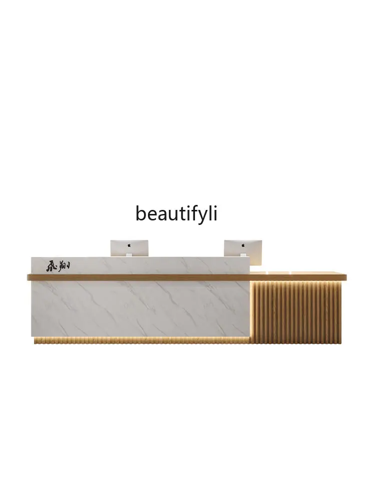 

Cashier Counter Bar New Chinese Company Reception Table Counter Pavilion of Regimen Beauty Salon Light Luxury Reception Desk