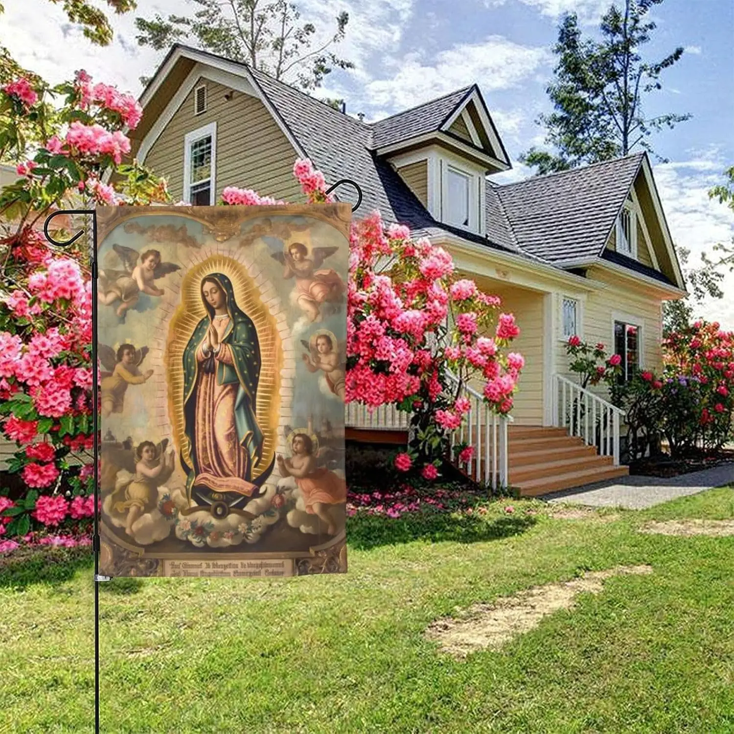 YISHOW Our Lady of Guadalupe Mother Of God Garden Flag Double Sided Vertical Holly Mary Blessed Virgin Mary Religious House Flag