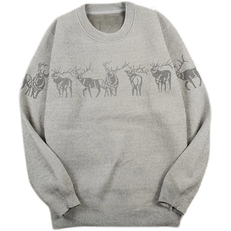 

Мужской круглый вязаный свитер Fce Lined Thi, теплый базовый слой, модный осенне-зимний пуловер для экипажа Ne, трикотаж