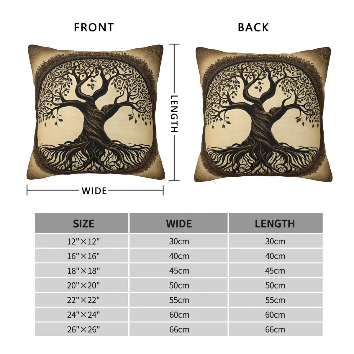 Tree Of Life With Expanding Roots Pillowcase Polyester Linen Velvet Printed Zip Decorative Pillow Case Home Cushion Cover