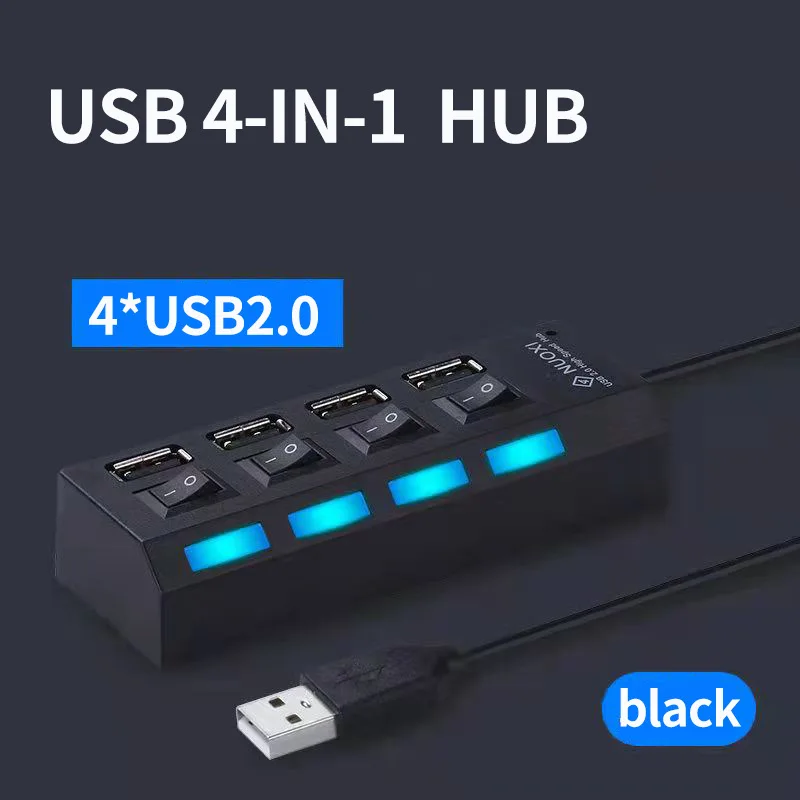 USB Hub 2.0 USB Splitter Multi Hub USB 2.0 Adapter USB Several Ports Power Adapter USB 2.0 With Switch Laptop Accessories For PC