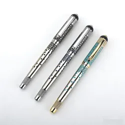 monte mount Rollerball Pen Luxury silvery Clip Ballpoint Pen 0.5mm Black Refill Metal Roller Ball Pens Free Shipping