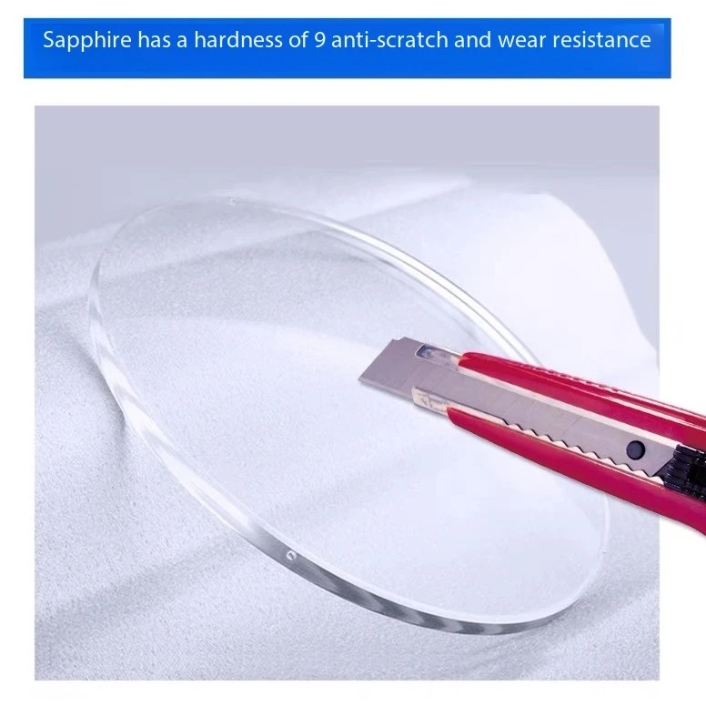 Accessori per vetro per orologio Lente a specchio piatta da 1,0 mm con zaffiro 24-35,5 mm Specchio per porta dell'orologio