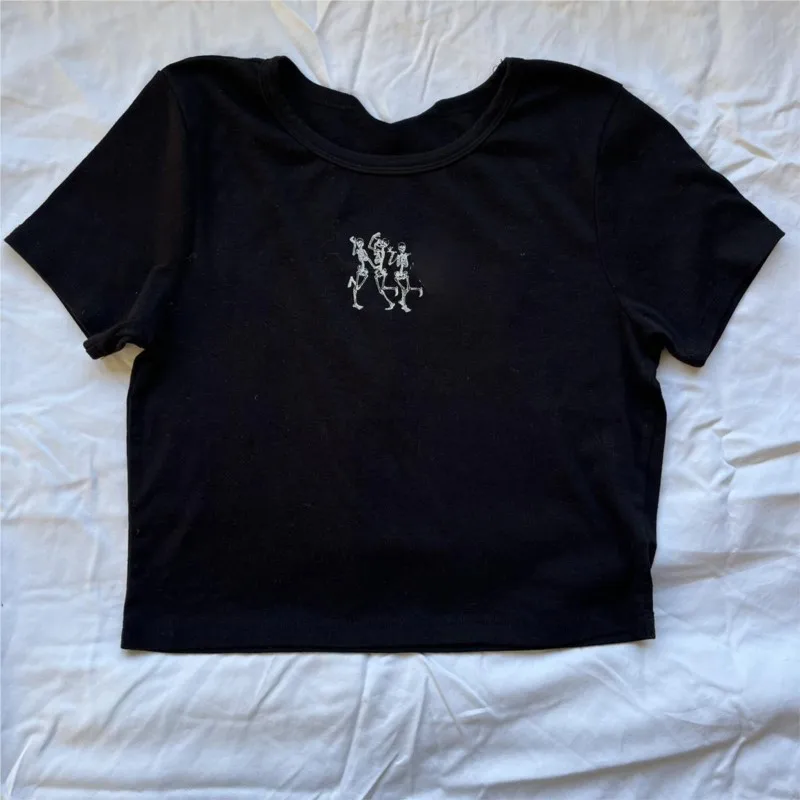 

Women Clothing Fashion Letter Print T-shirts Harajuku Y2K Style Short Sleeve T-shirts Aesthetic Gothic Street Printing T-shirt