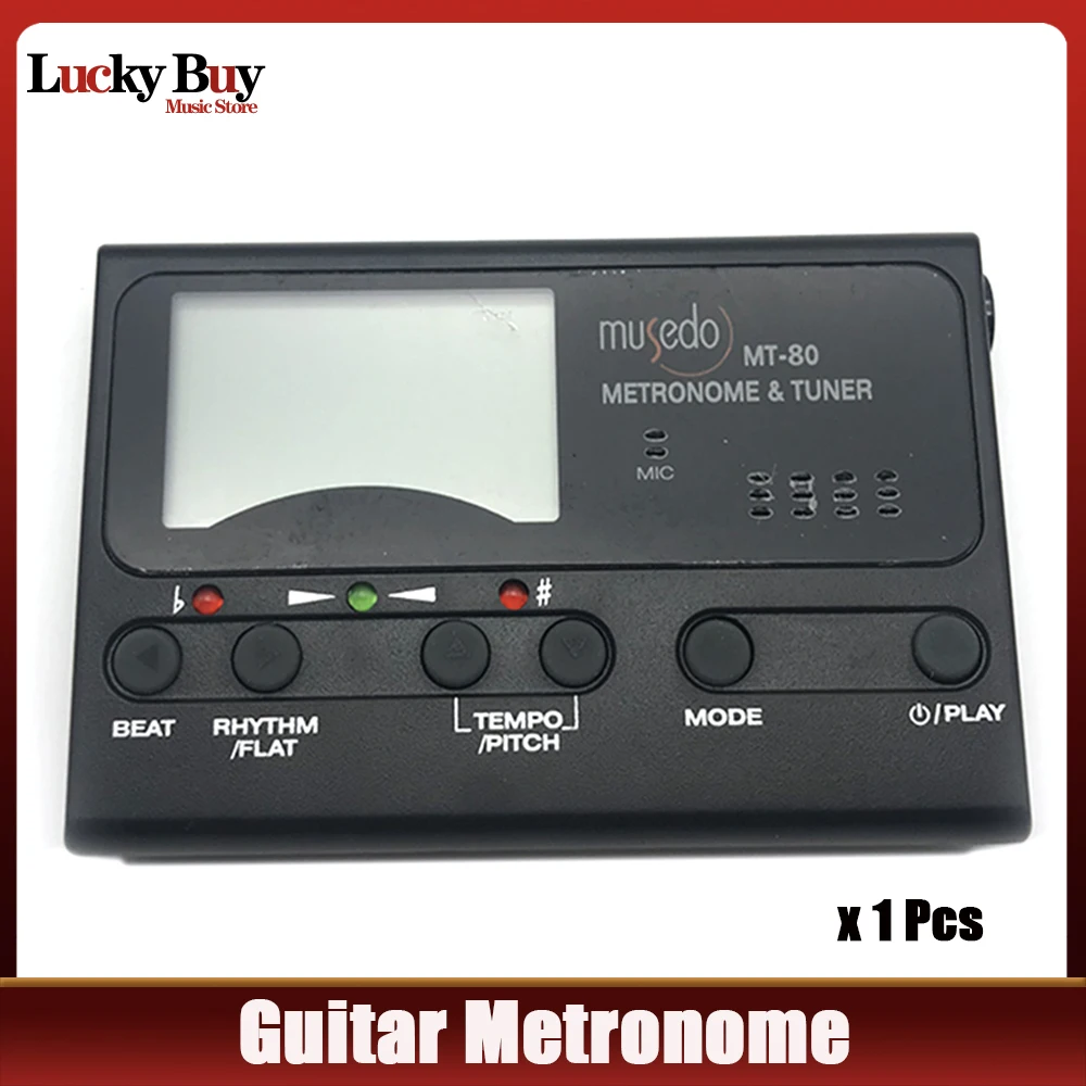 Musedo MT-80 Professional Precision LCD Guitar Metronome Tone Generator Guitar Tuner  for Chromatic Gutiar Ukulele Bass Violin