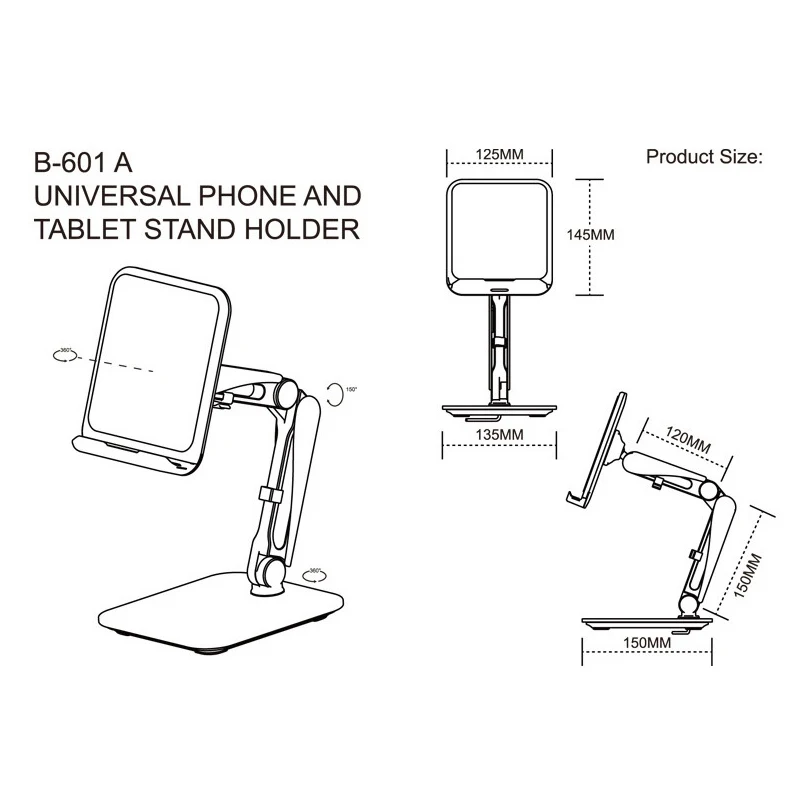 Dobrável tablet suporte três eixo design multi ângulo ajustável tablet suporte para desenho mesa de jogos de alumínio suporte do telefone