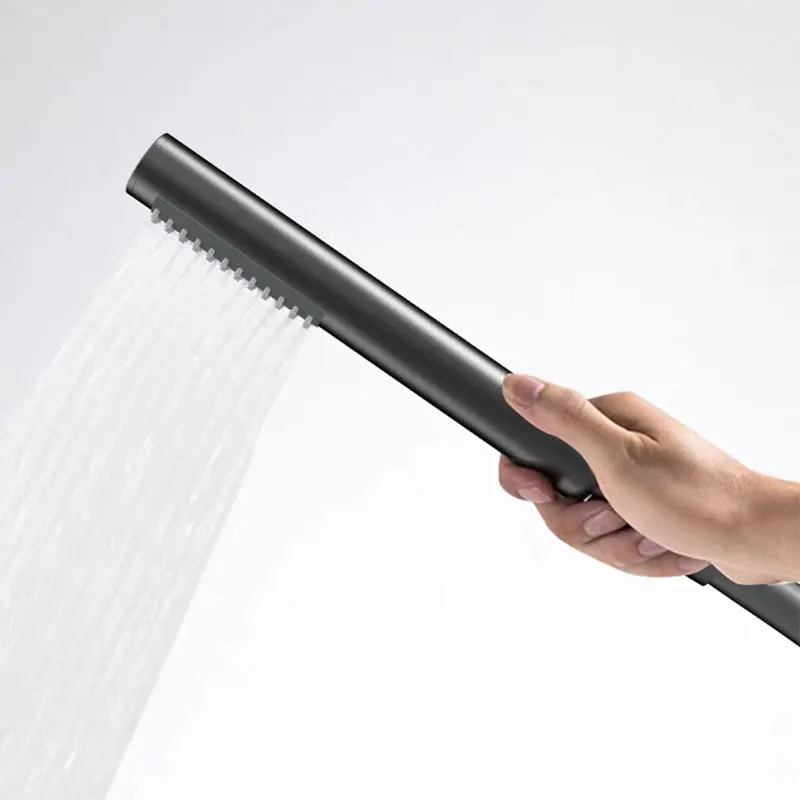 Luxury Modern Brass Freestanding Bathtub Faucet Set Double Handle 360° Rotating Bathroom Mixer Bath 2 Function Shower Water Tap