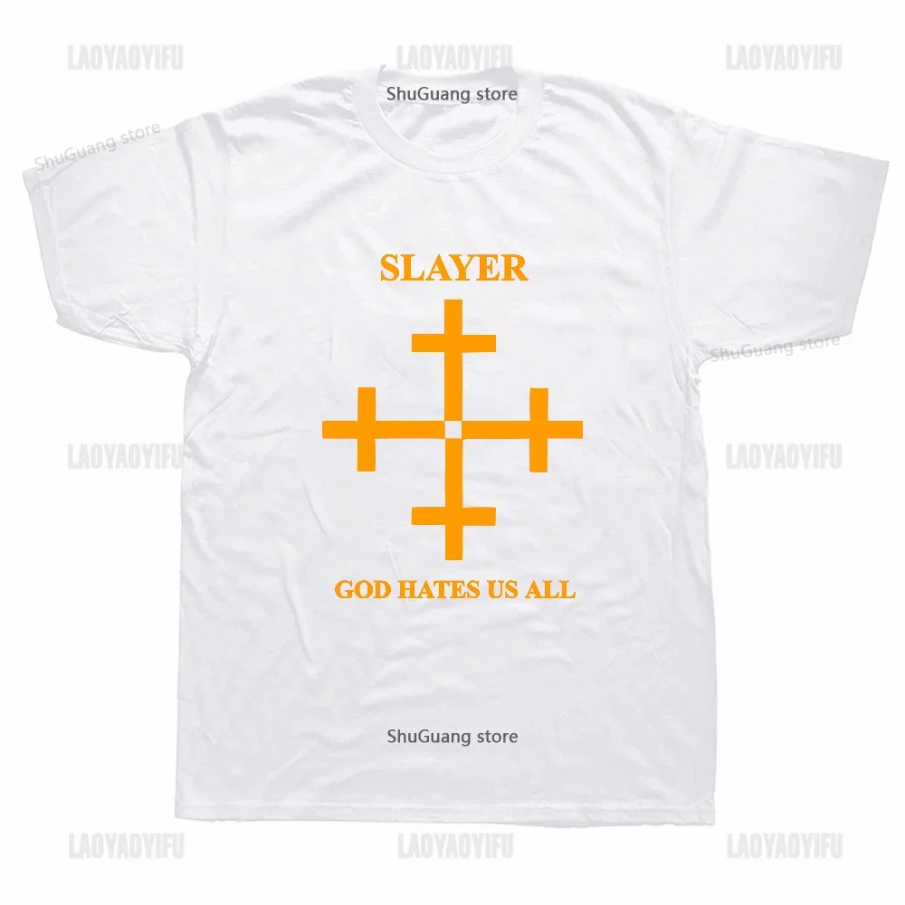 Fashion Slayers Metal Rock Band T Shirt God Hates Us All Unisex Men Women T Shirt Short Sleeve Cotton T-shirt Graphic T Shirts