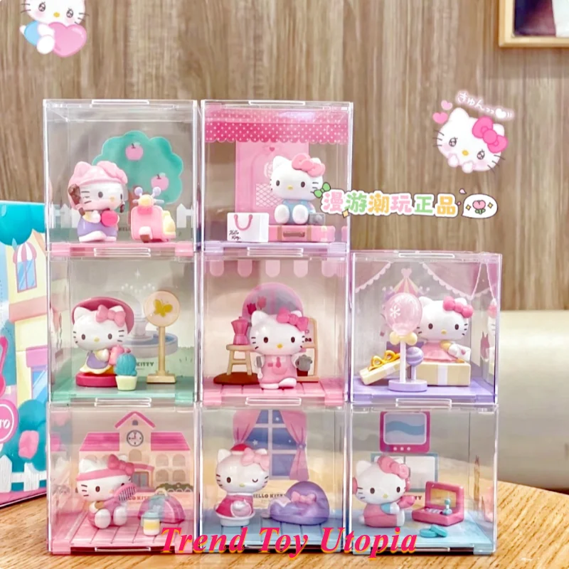 

Authentic Sanliou Hello Kitty Happy Time Series Blind Box Micro Box Hello Kitty Ornament Cute Doll Handmade Girl Birthday Gift