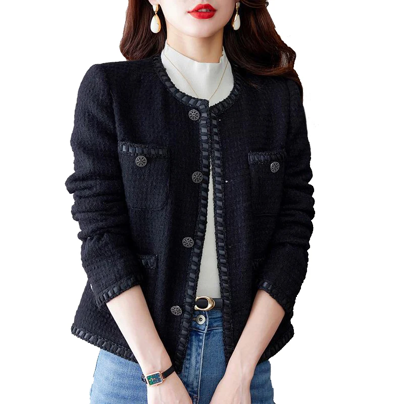 Ladies retro tweed short jacket, 2024 new spring and autumn season light mature women's top