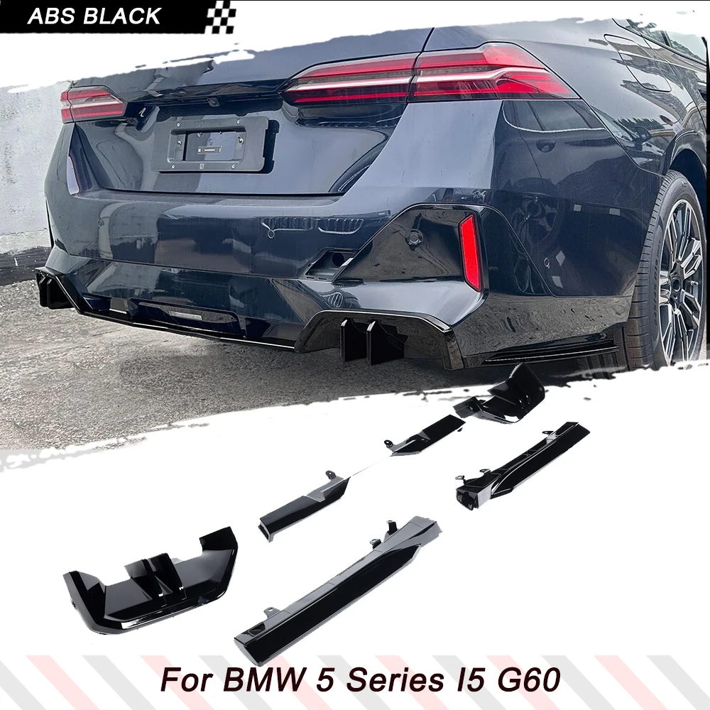 

Глянцевый черный автомобильный задний бампер из АБС-пластика, диффузор для BMW 5 серии I5 G60 2024, гоночные комплекты, задний бампер, спойлер на подбородок, сплиттер