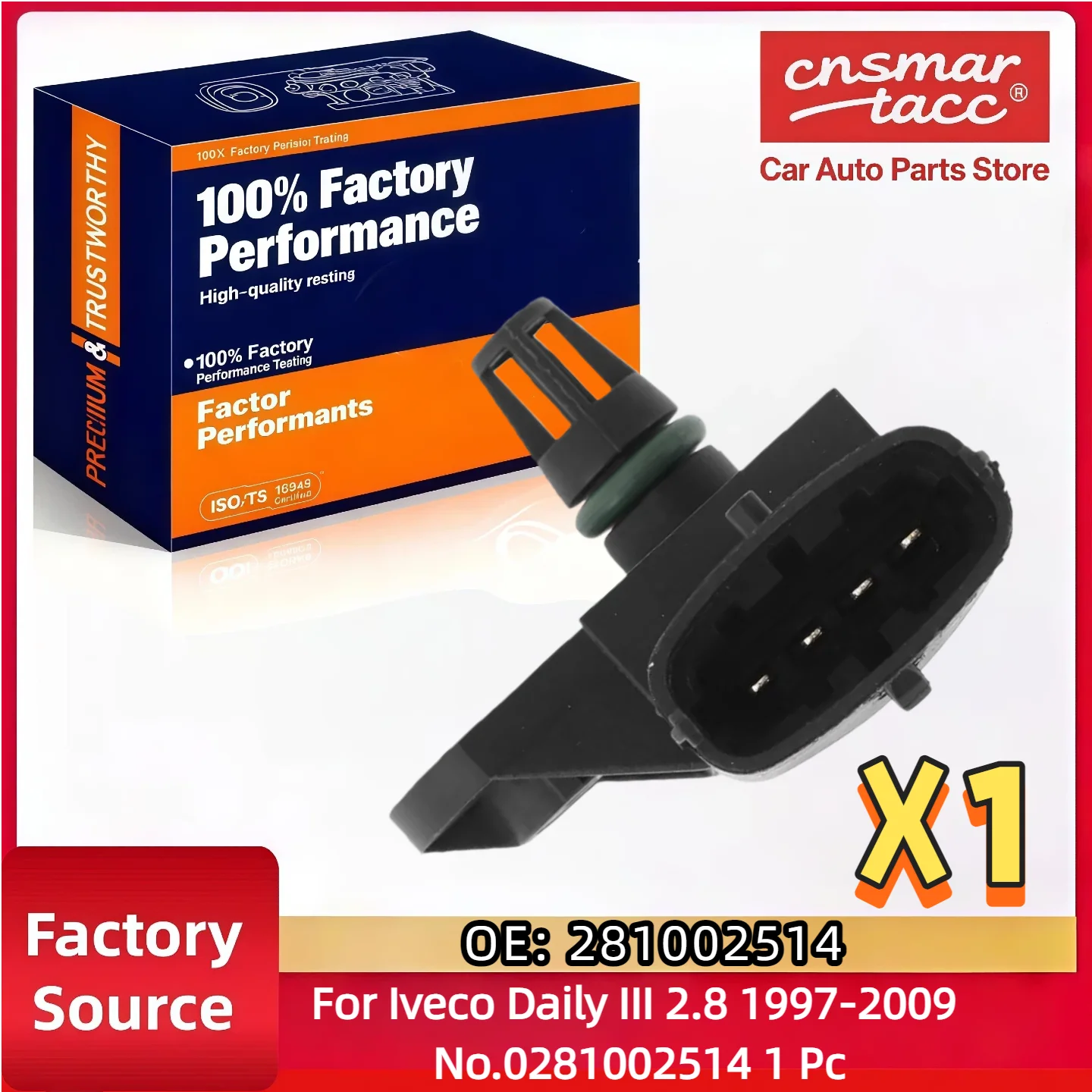 Para 1997-2009 Iveco Daily III 2.8L Sensor MAP do motor 0281002514