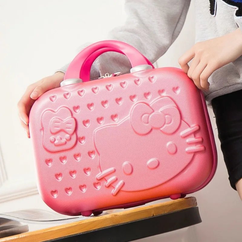 Sanrio Anime Kawaii Hello Kitty Storage Box Luggage Large Capacity Cosmetic Bag Portable Travel Handbag Surprise Gift Wholesale