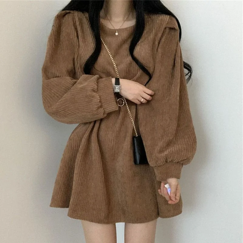 

plus Size 300 Pou Vintage Velvet Dr Bubble Sve Long Sve Women's Faion Arm Covering ort Skirt Commute Sle