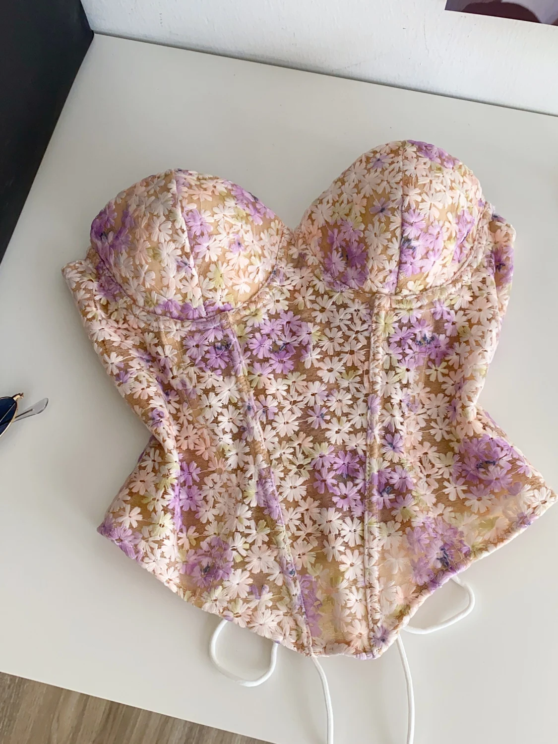 

Sexy sleeveless floral Strapless slim Tanks Top Corset Bustier Camis Chic Crop Top Women Party Sling Top Y2k