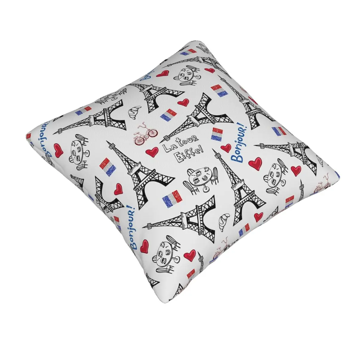 Addicted To Paris France Square Pillowcase Pillow Cover Cushion Decor Comfort Throw Pillow for Home Bedroom