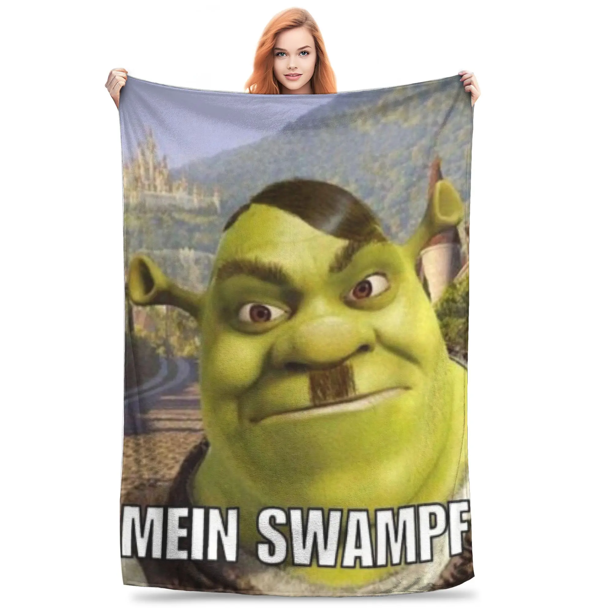 Shreks Pun Funny Memes Manta con estampado de terciopelo, transpirable, ultrasuave, para el hogar, viaje, alfombra