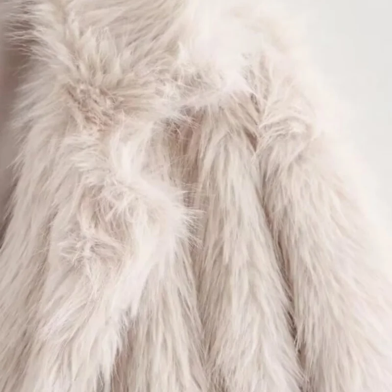 Women’s Faux Fur Effect Coat Jacket Fashion Winter Warm Outerwear Long Sleeve