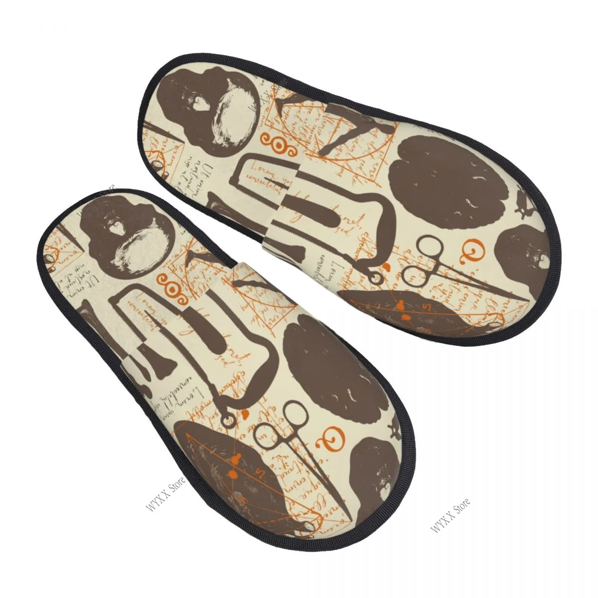 

Men Women Plush Indoor Slippers Skull Warm Soft Shoes Home Footwear Autumn Winter