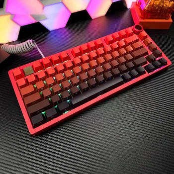 133 tuşları yan baskı parlaklık klavye tuş Set çift atış PBT kiraz profil Keycaps MX anahtarı için mekanik oyun klavyesi