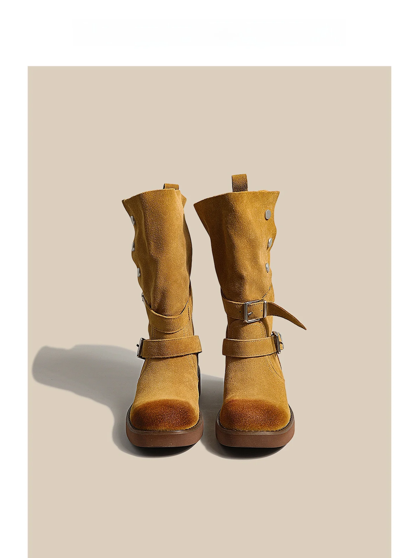 

Женские винтажные сапоги Charles & Clinkard в западном стиле с эффектом потертости, синие, до середины икры, осенняя новинка, из натуральной кожи