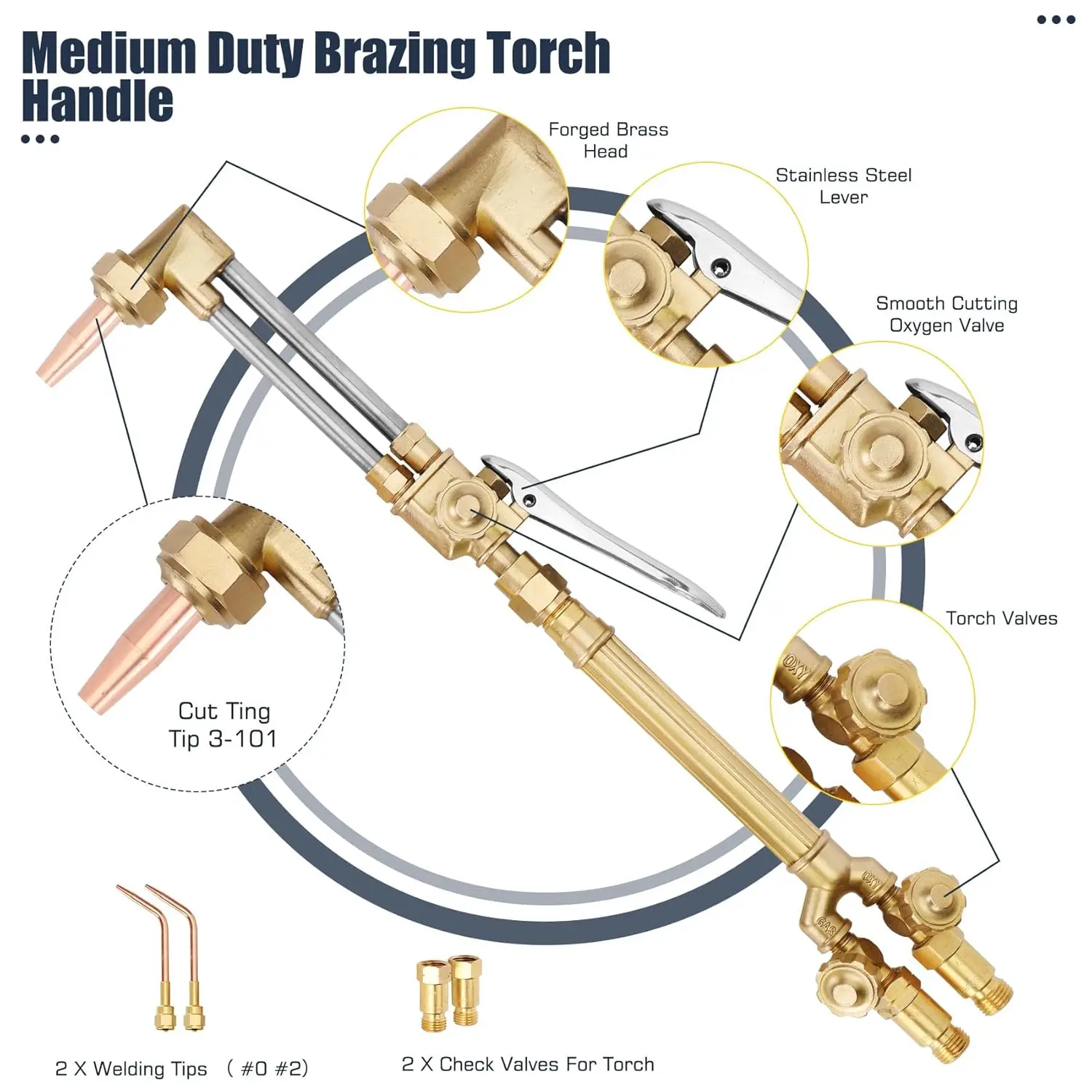 ZZZ-17 Stuk Middelzware Zuurstof Acetyleen Gas Lassen Outfit Tote Kit zonder Tanks met CGA540 Zuurstof Regulator CGA200 Acetyleen