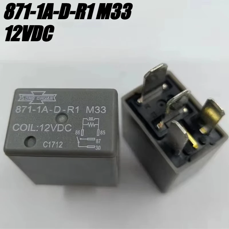 （Brand New Original）1pcs/lot 100% original genuine relay:871-1A-D-R1 M33 12VDC 4pins SONG CHUAN Automotive relay